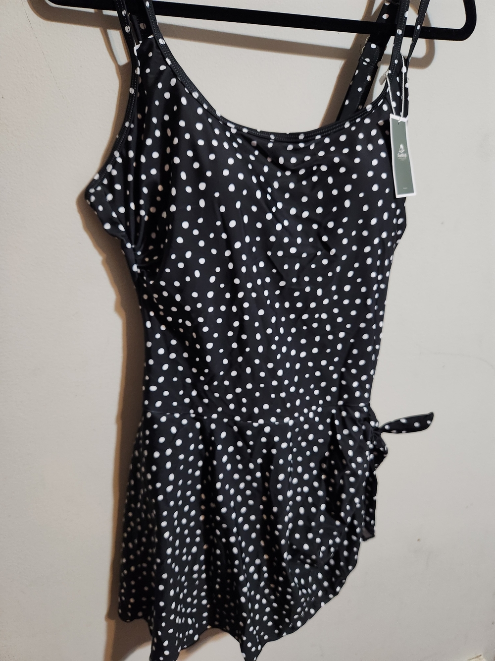 Eomenie Black and White Polka Dot Women's Tank Top Dress